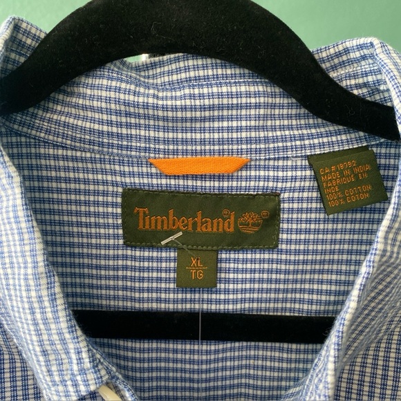 Timberland Men's Blue/White Striped Button Down Long Sleeve Shirt Size XL (I -2) - Picture 3 of 6